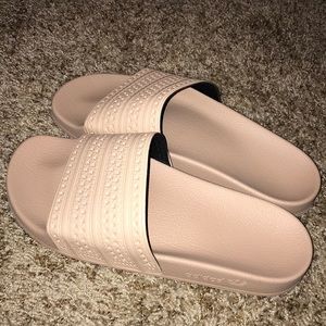 blush adidas slides